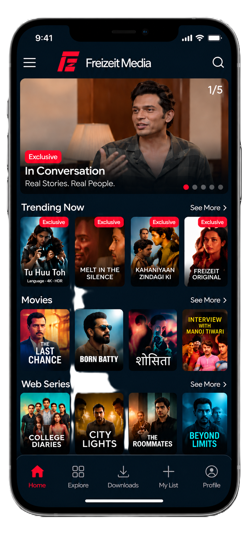 FZ OTT Freizeit Media streaming platform with movies, web series and exclusive content